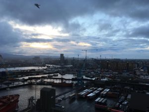 Dublin Docks. Last orders at the dockside.